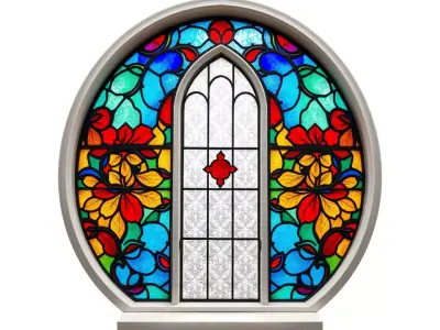 Colorful Stained Glass model pack Low-poly 3D model