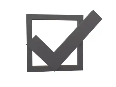 Checkbox with Tick Symbol v1 003 Low-poly 3D model