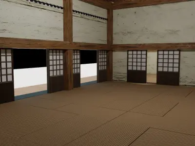 Japanese freestanding dojo 3D model