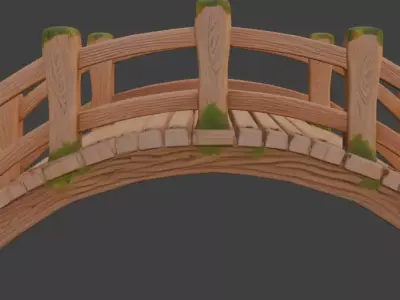wooden bridge 3d model 3D model