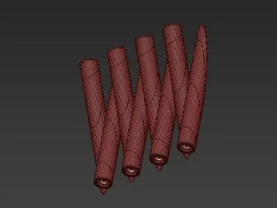 Deltalight set of five silver candlesticks on wall 3D model