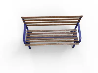 Old Street Bench Low-poly 3D model