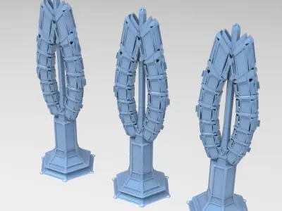 Cyberpunk Tower Grid politicians tower 2 designs 3D model