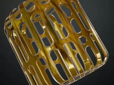 Golden Metal Grill Transparent PBR Seamless Texture