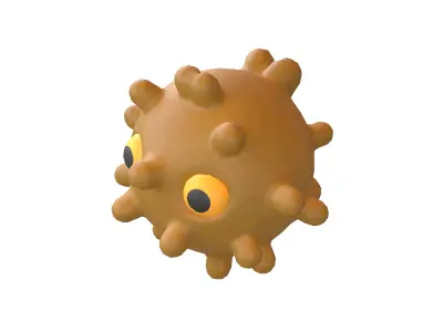 Virus Character v1 012 Low-poly 3D model