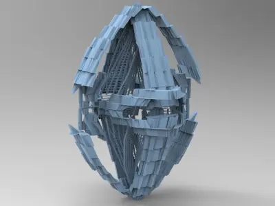 Atlantean oxygen generator tower  Low-poly 3D model