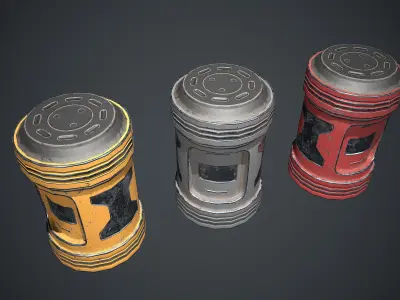 Sci-Fi Barrel Low-poly 3D model