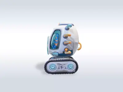 Futuristic Sci-Fi Robot Vehicle with Pilot Game Ready 90 3D model