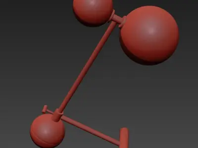 Restoration Hardware Glass Globe Mobile BOOM TABLE LAMP Black 3D model