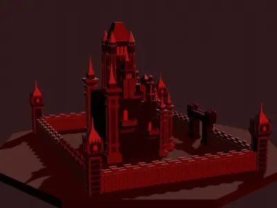 Low Poly Castle Free 3D model