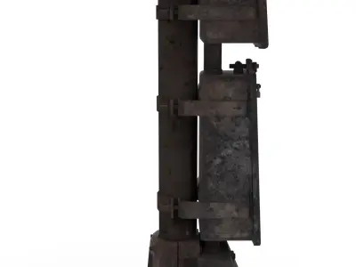 Train Traffic Light Weathered 2 3D model