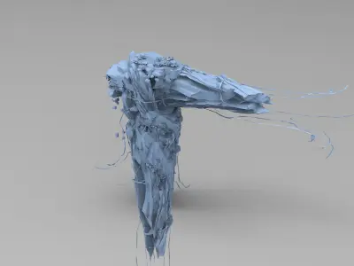 Sci fi Winter Island floating base 3D model