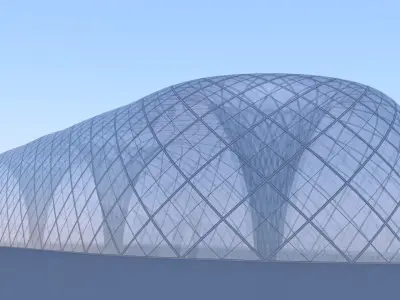 Glass building II 3D model