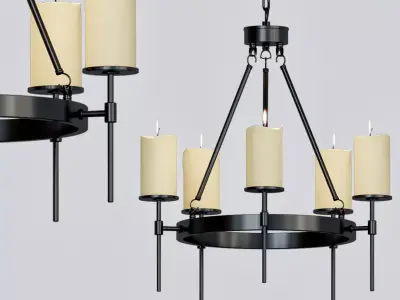 Conne 5 metal chandelier 3D model