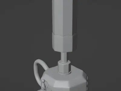 Gass Lamp Low-poly 3D model