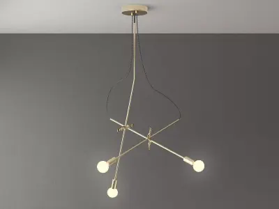 Mikado pendant light with three lights hanging from it 3D model