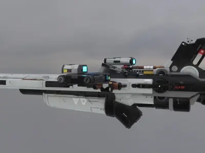 Sci-Fi Heavy Rocket Launcher or Cannon Low-poly 3D model