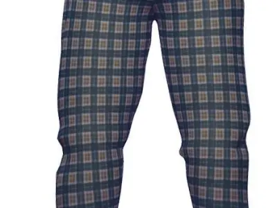 Clown Pants - Checkered Baggy Trousers 3D model