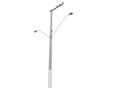 Concrete Lamp Post - Light Pole - Light Post - Street Light 46 3D model