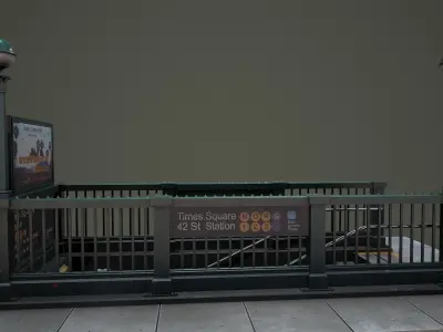 Subway Entrance PBR Low-poly 3D model Low-poly 3D model