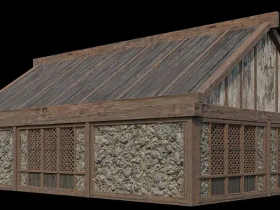 Medieval Houses 38- 4K Textures Game Ready Low-poly 3D model