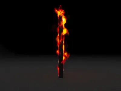 Burning door box vdb 3D model