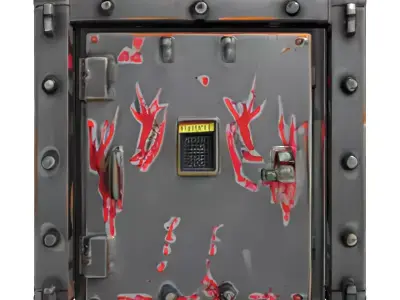 Grungy SciFi Security Hatch Door Low-poly 3D model