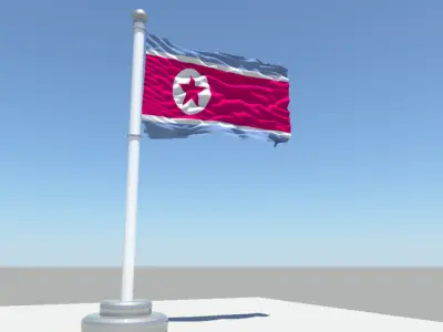 Korea North Korea flag 3D model