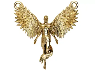 angel pendant wings printed 3D print model