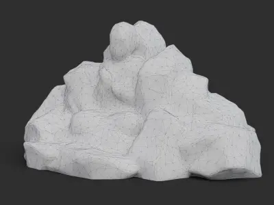 Rock Buddha 1003 - Grey Jagged Stone Low-poly 3D model
