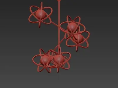 Gold metal pendant lamp 3D model purchase