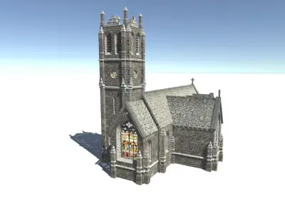 European Buildings Low-poly 3D model