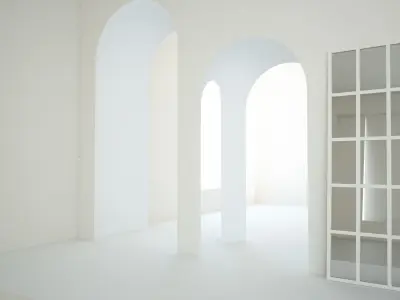 Interior scene with arches 3D model