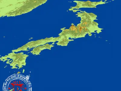 Japan elevation 3D model