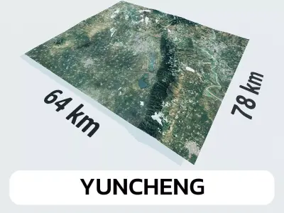 Yuncheng China City Landscape 3D Model 3D model