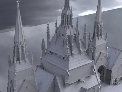 Dark Fantasy Tower church  3D 3D model