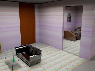 1 BHK flat 3D Model 3D model