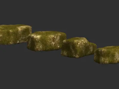 Cave Platform 3 - Moss 3 Low-poly 3D model