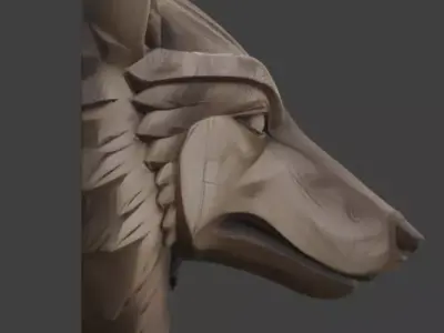Viking Animal Totem 3D Model v02 Low-poly 3D model