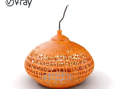 Wicker Pendant Light Model Pack Low-poly 3D model