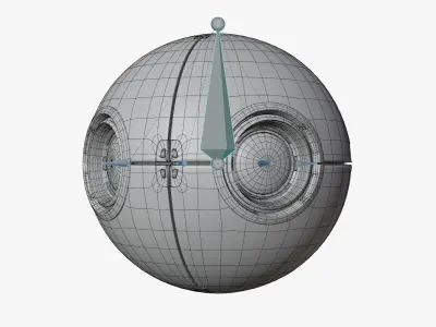 Futuristic Surveillance Drone - Spherical Sci-Fi Bot Low-poly 3D model