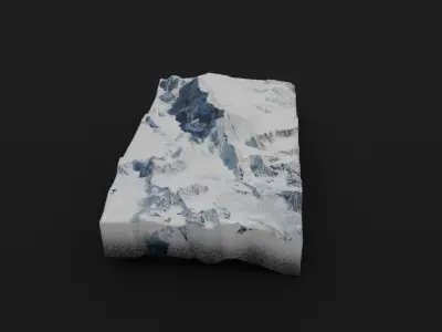 K12 Mountain Low-poly 3D model