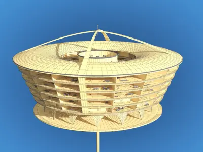 Futuristic Architecture Skyscraper 02 3D model