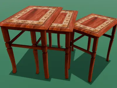 Table Pack 3D Model Low-poly 3D model
