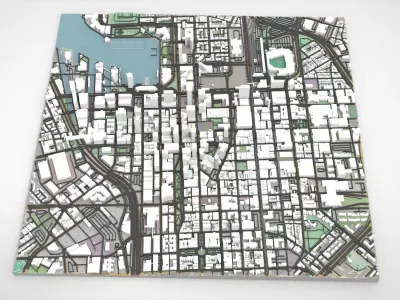 Cityscape Baltimore Downtown USA fragment city 3D model