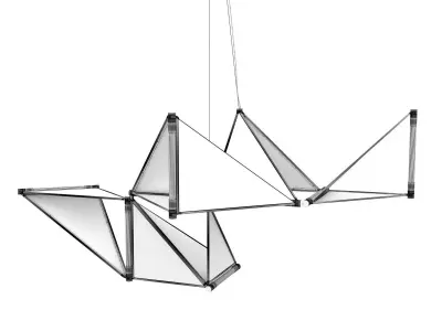 Kite hanging lamp made of triangles 3D model