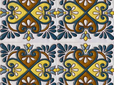 Relief Talavera Ceramic Tile Texture  Texture