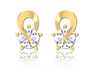 Solitaire Earring Stud Jewelry 3D print model
