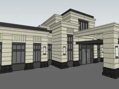 office building neoclassical 3d model 3D model