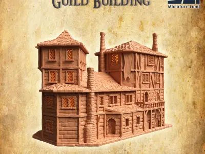 Adventurer Guild Building Tabletop Terrain 28 MM 3D print model